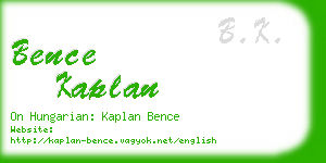 bence kaplan business card